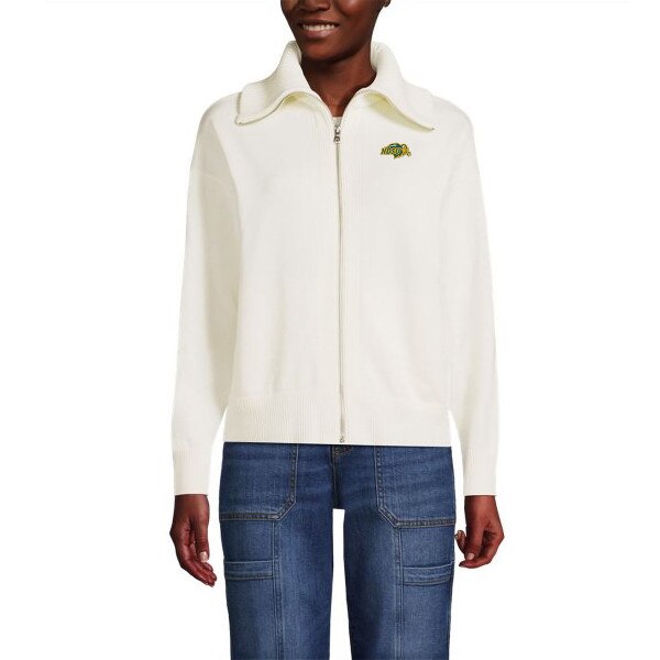 Sweater Jacket Ladies Cardigan Ivory By Lands' End NDSU Bookstore