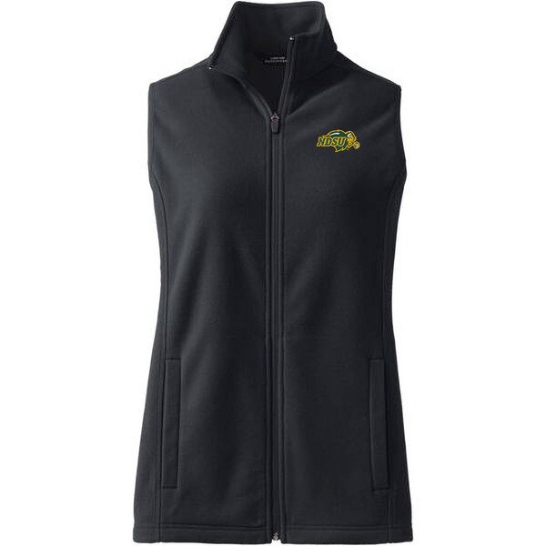 Vest Ladies Thermacheck Fleece Black By Lands' End NDSU Bookstore